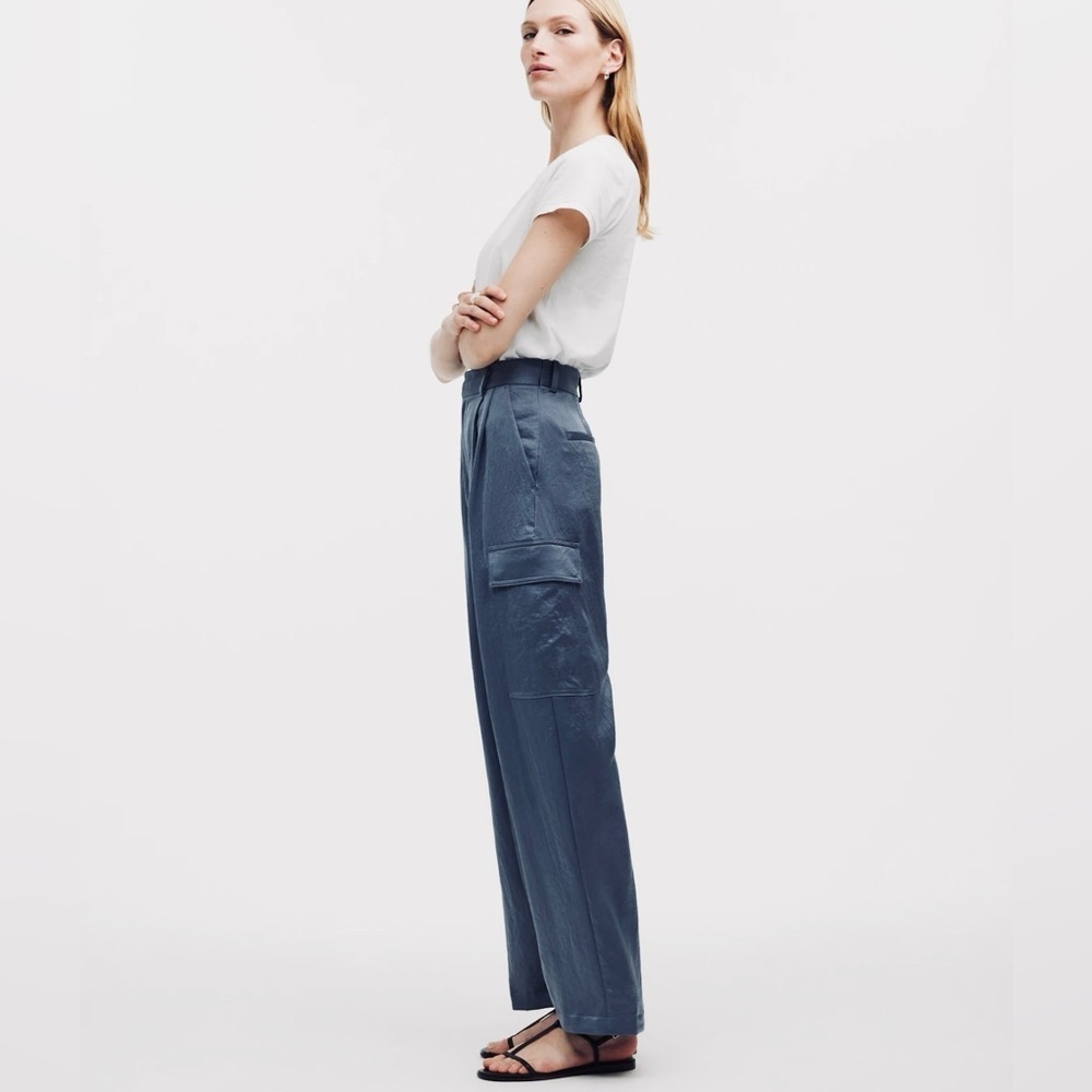NWT Madewell High-Rise Satin Cargo Trousers size 4